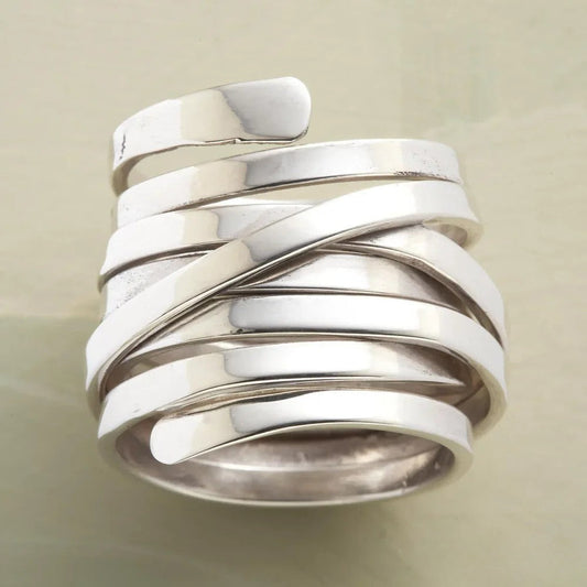 Anello in Argento Antico a Strati Spessi