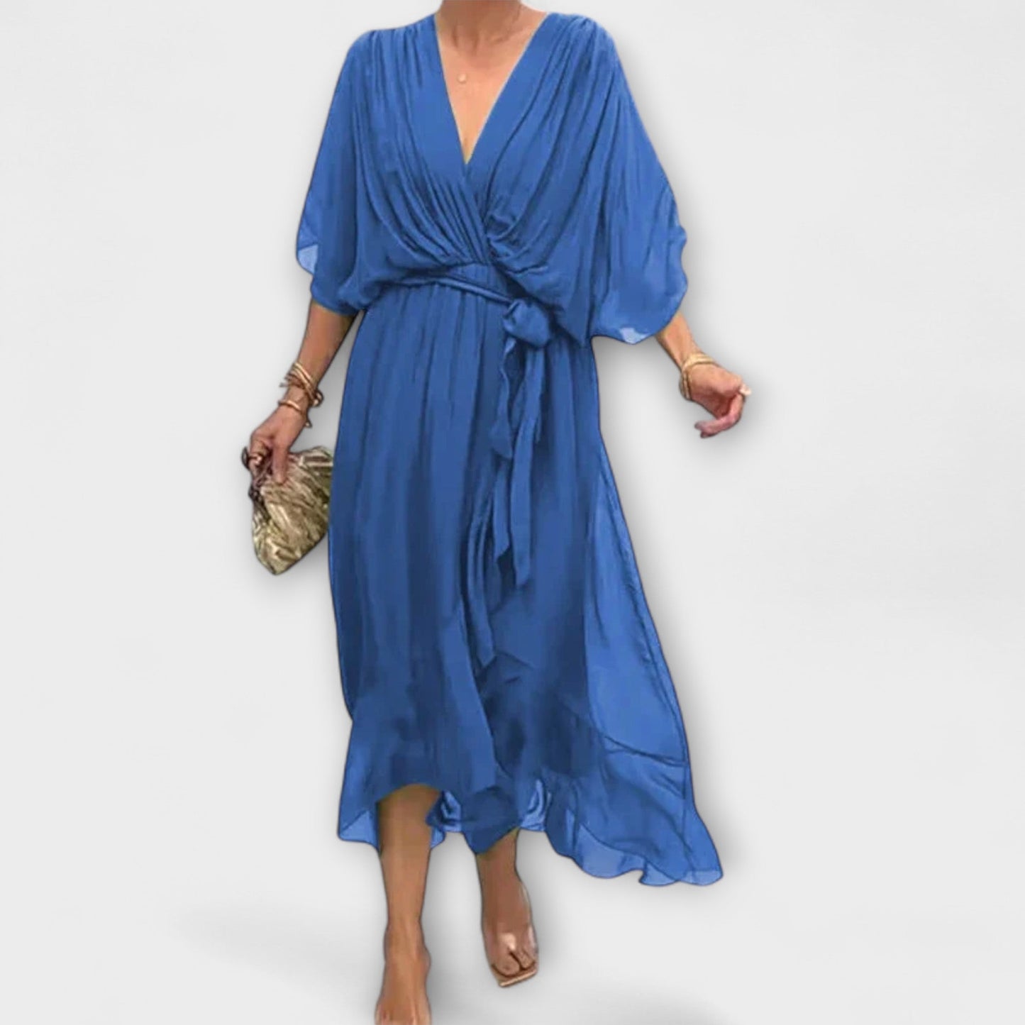 Amoura - Abito in chiffon con scollatura a V
