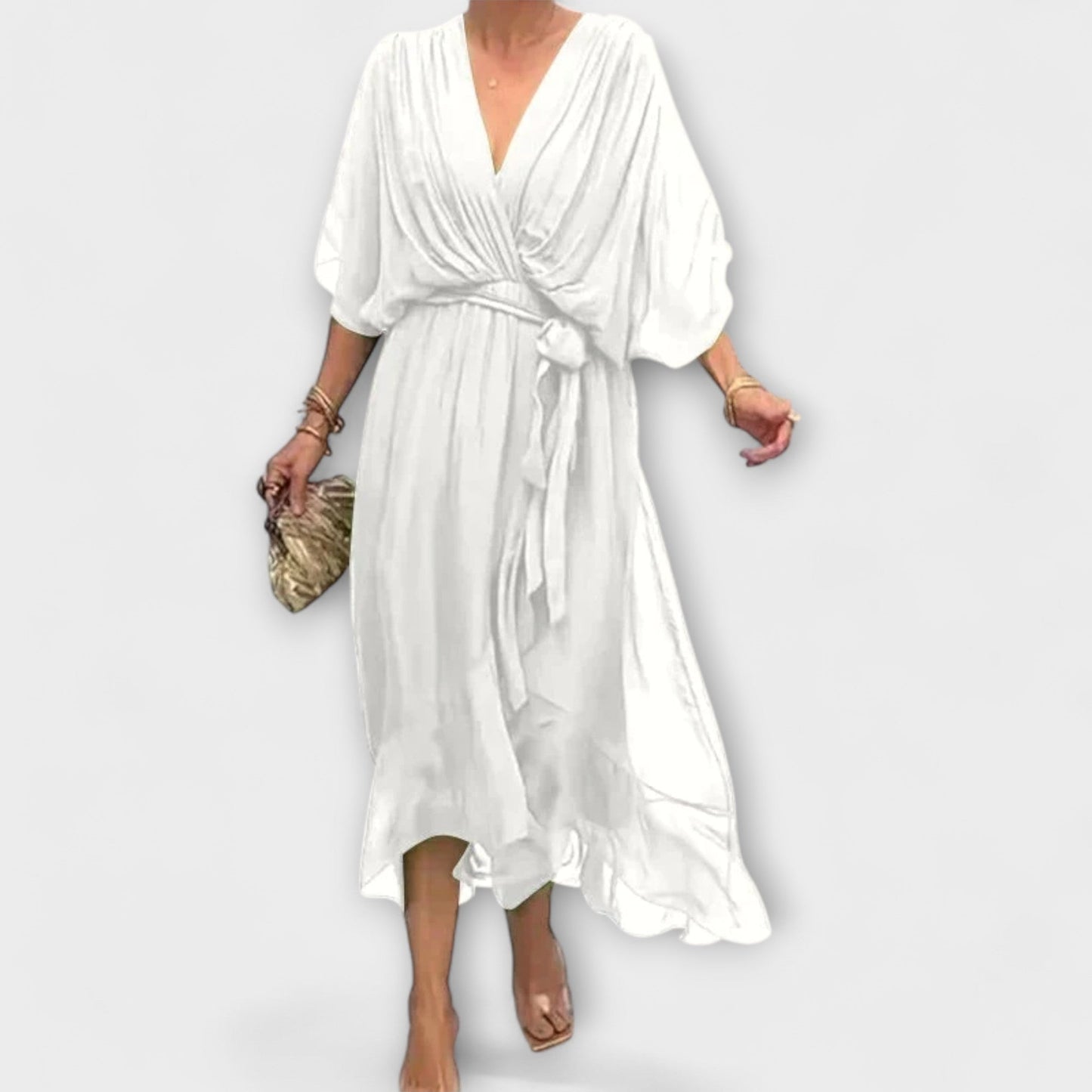Amoura - Abito in chiffon con scollatura a V